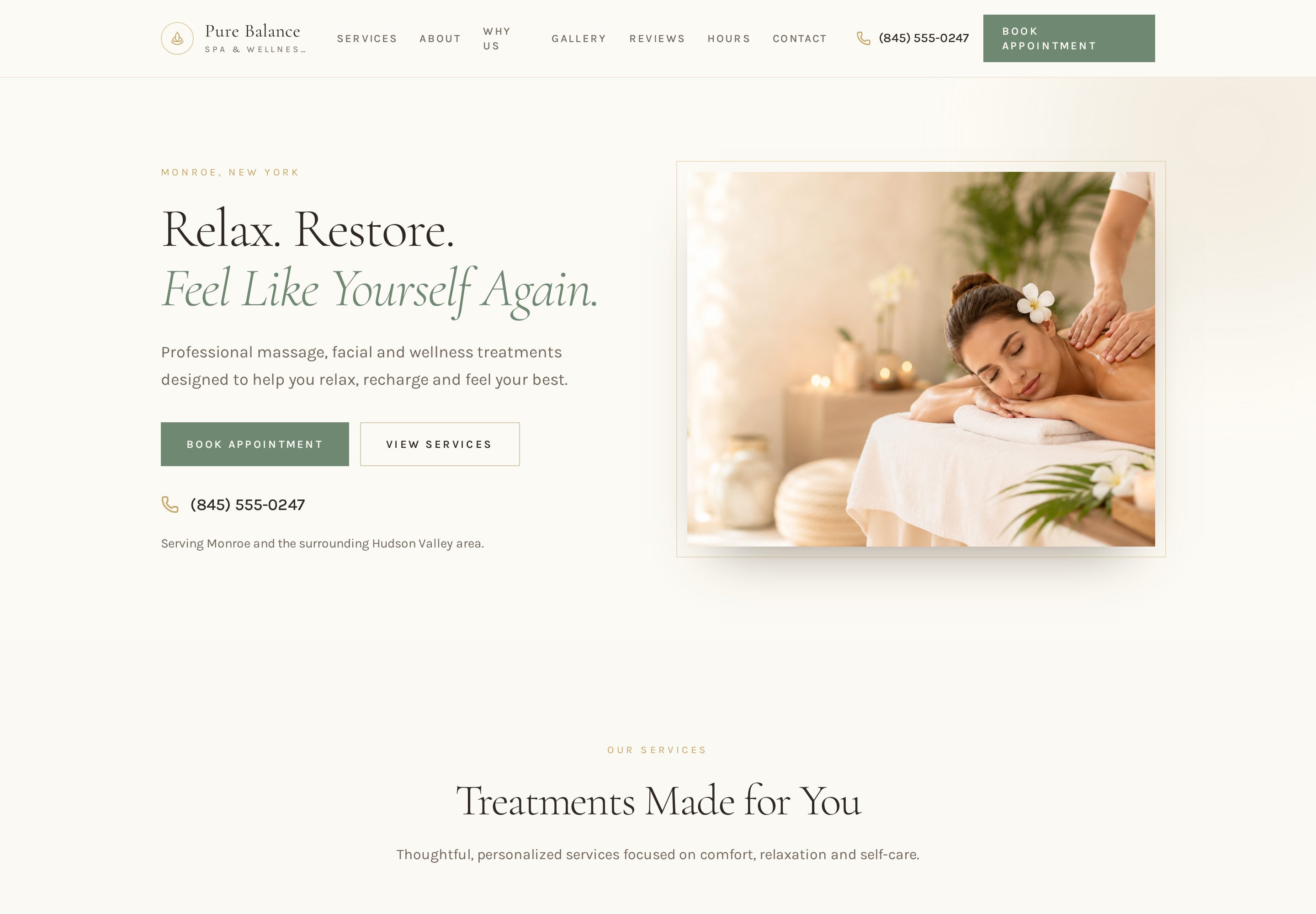 Spa Template 01 — vista de escritorio